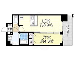 プレサンス新大阪ヴィガ 1LDKの間取図画像