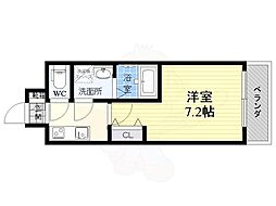 Sレジデンス新大阪ウエスト 1Kの間取図画像