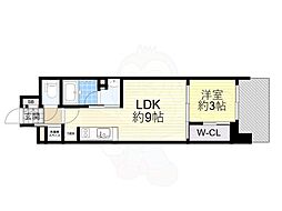 リビオメゾン新大阪 1LDKの間取図画像