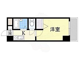 ノルデンハイム淡路D棟 1Kの間取図画像