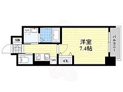 ファーストフィオーレ江坂レガリス 1Kの間取図画像