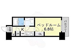 アドバンス江坂ラシュレ 1Kの間取図画像
