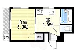 シャルマンしぎの 1DKの間取図画像