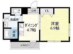 第16関根マンション 1DKの間取図画像
