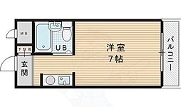 シャトー相川 1Kの間取図画像