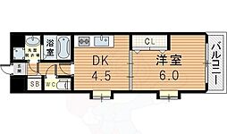 シャインビュー淡路 1DKの間取図画像