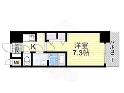 S-RESIDENCE三国WEST 1Kの間取図画像