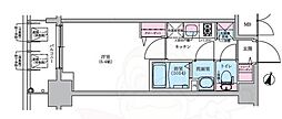 プレサンスブルーム東三国 1Kの間取図画像