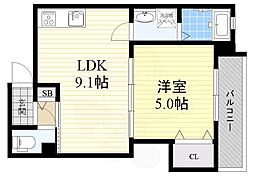 クリエオーレ豊南町南 1LDKの間取図画像