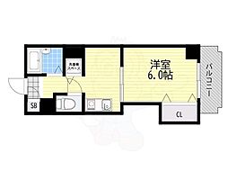 サンクリエイト江坂 1Kの間取図画像