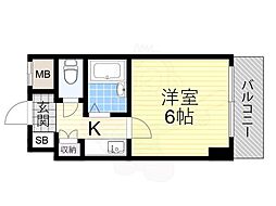 ラ・レジダンス・ド・江坂 1Kの間取図画像
