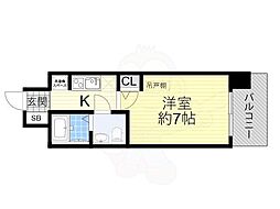セレニテ東三国ミラク 1Kの間取図画像
