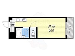上新ビル7 ワンルームの間取図画像