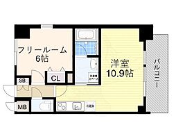 S-RESIDENCEESAKA ワンルームの間取図画像