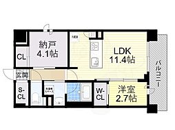 シーズンフラッツ新大阪SOUTH 1SLDKの間取図画像