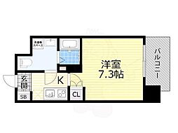 アスリート江坂2 1Kの間取図画像