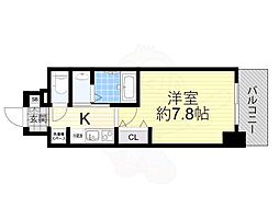 プランドール新大阪ノースレジデンス 1Kの間取図画像