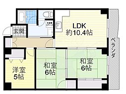 パークビュー橋 3LDKの間取図画像