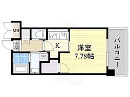 レジディア新大阪2 1Kの間取図画像