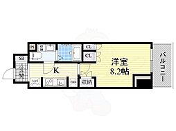 COMFORIA江坂 1Kの間取図画像