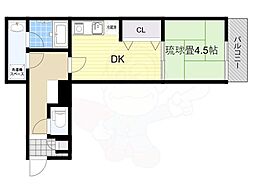 震雲マンション 1DKの間取図画像