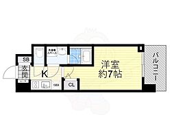 スプランディッド2 1Kの間取図画像