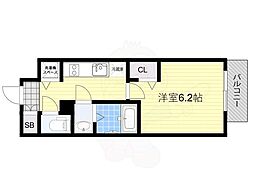 メインステージ新大阪 1Kの間取図画像