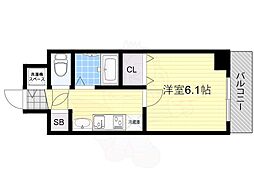 プレサンス新大阪クレスタ 1Kの間取図画像