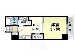 サンレムート江坂east 1DKの間取図画像