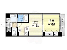 アルシェTARUMI 1LDKの間取図画像
