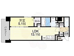 パグーロ東三国 1LDKの間取図画像