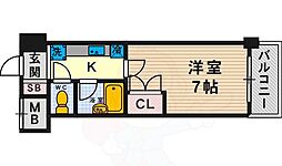 ローズコーポ新大阪9 1Kの間取図画像
