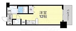 ニッケノーブルハイツ江坂 ワンルームの間取図画像