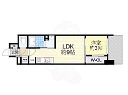 リビオメゾン新大阪 1LDKの間取図画像