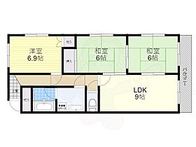 大阪府枚方市津田元町１丁目33番3号（賃貸マンション3LDK・4階・58.32㎡） その2