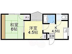 フラワーハイム97 2Kの間取図画像