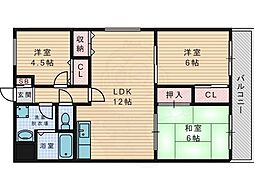 リバティ・交北2 3LDKの間取図画像