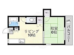 メーベルハイツ 1LDKの間取図画像