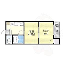 ランズベリー御殿山 2Kの間取図画像