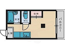 ハイクレスト光善寺 ワンルームの間取図画像