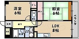 レシェンテ武庫之荘 2LDKの間取図画像