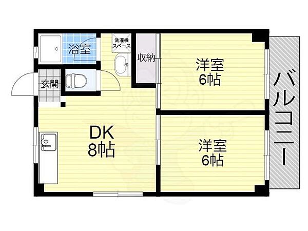 北武庫之荘ハイツ ｜兵庫県尼崎市武庫之荘７丁目(賃貸マンション2DK・2階・45.00㎡)の写真 その2