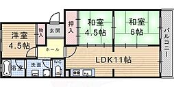 ティアラ武庫川 3LDKの間取図画像