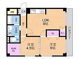 ラヴィール武庫之荘 2LDKの間取図画像