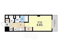 Luxe塚口 1Kの間取図画像