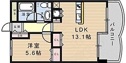 コナビレッジ2号棟 1LDKの間取図画像