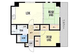 Y'sコート蘭びっく 2DKの間取図画像