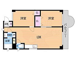 ネクステージ塚口5番館 2LDKの間取図画像