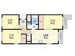 アビタ・コア3棟 3LDKの間取図画像