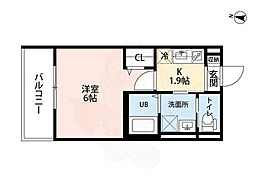 尼崎市西立花町3丁目アパート 1Kの間取図画像